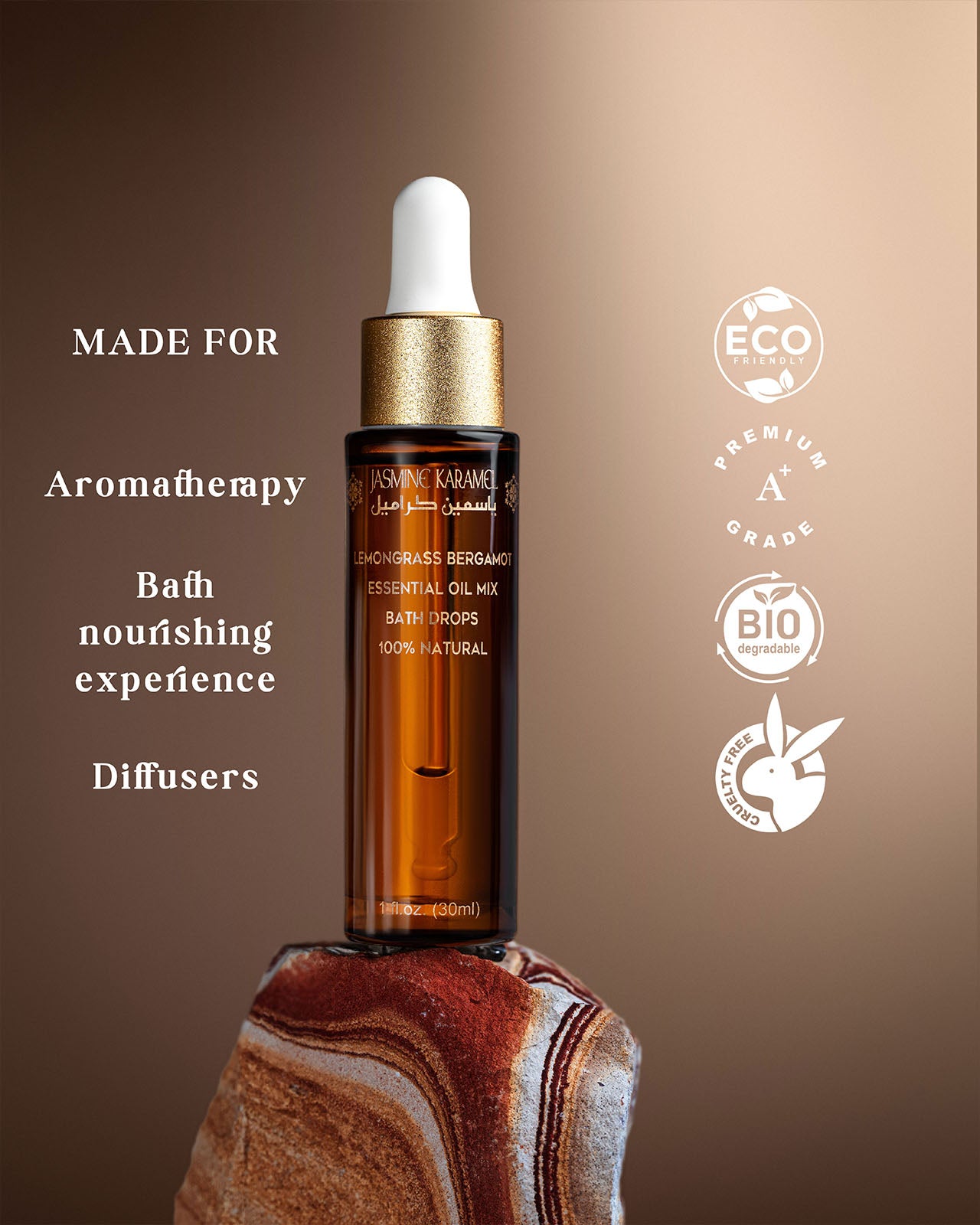Lemongrass Bergamot Essential Oil Mix Bath Drops 100% Natural