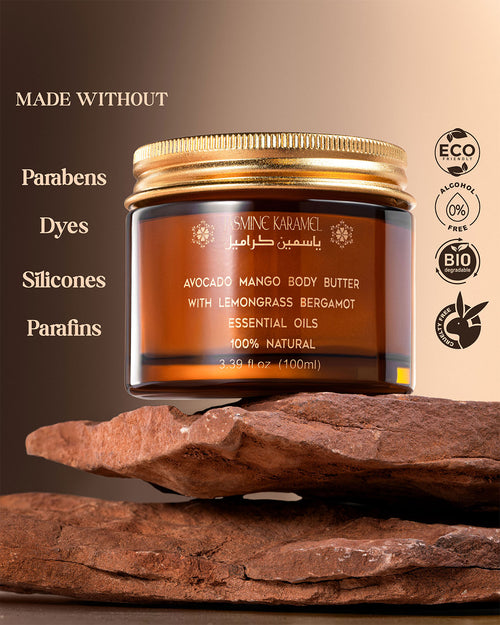 Avocado Mango Body Butter With Lemongrass Essential Oils 100% Natural